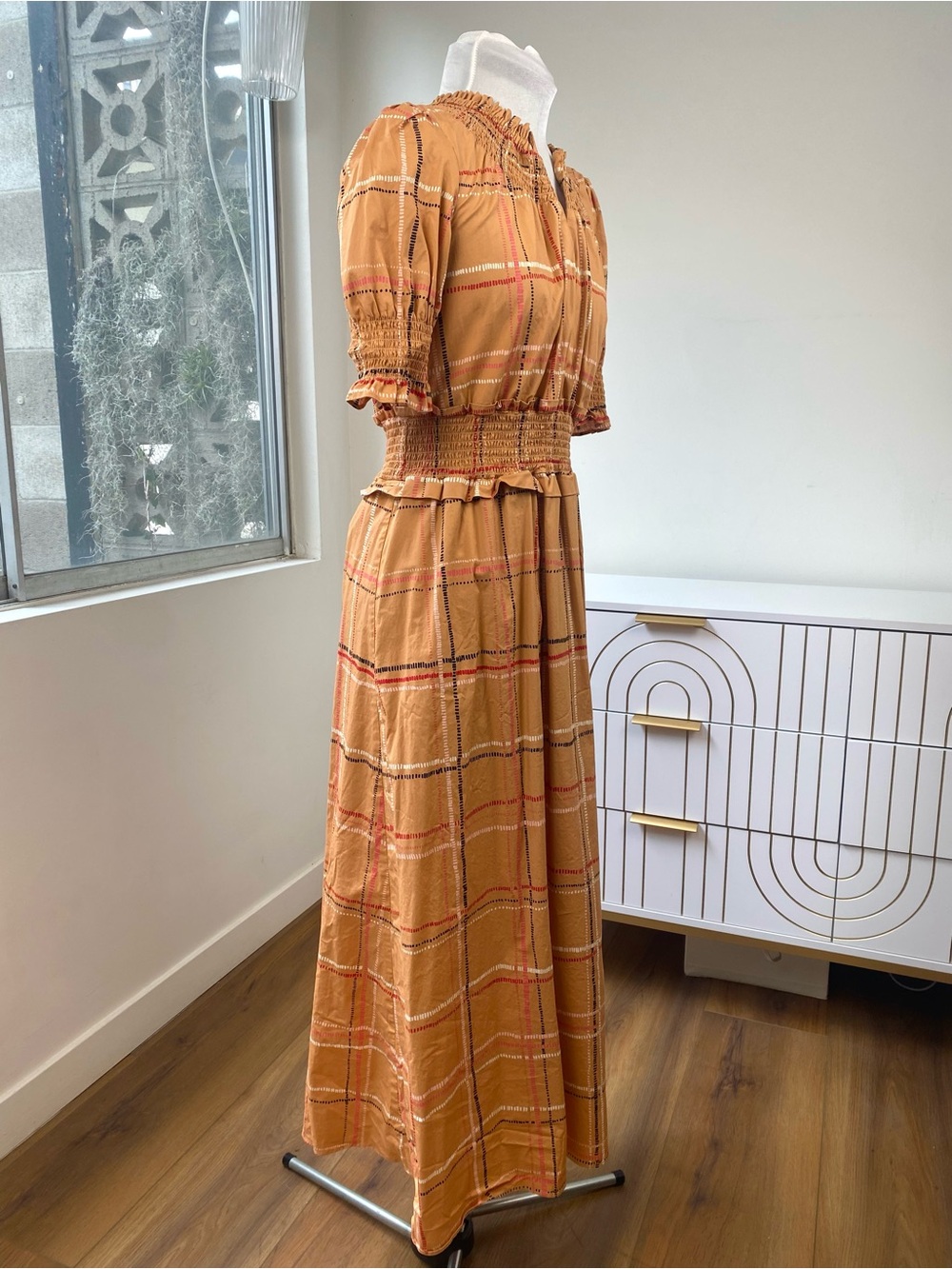 NEW Spartina 449 Adelaide Maxi Dress in Botanic Garden Dash Plaid, Size Small - Picture 5 of 10